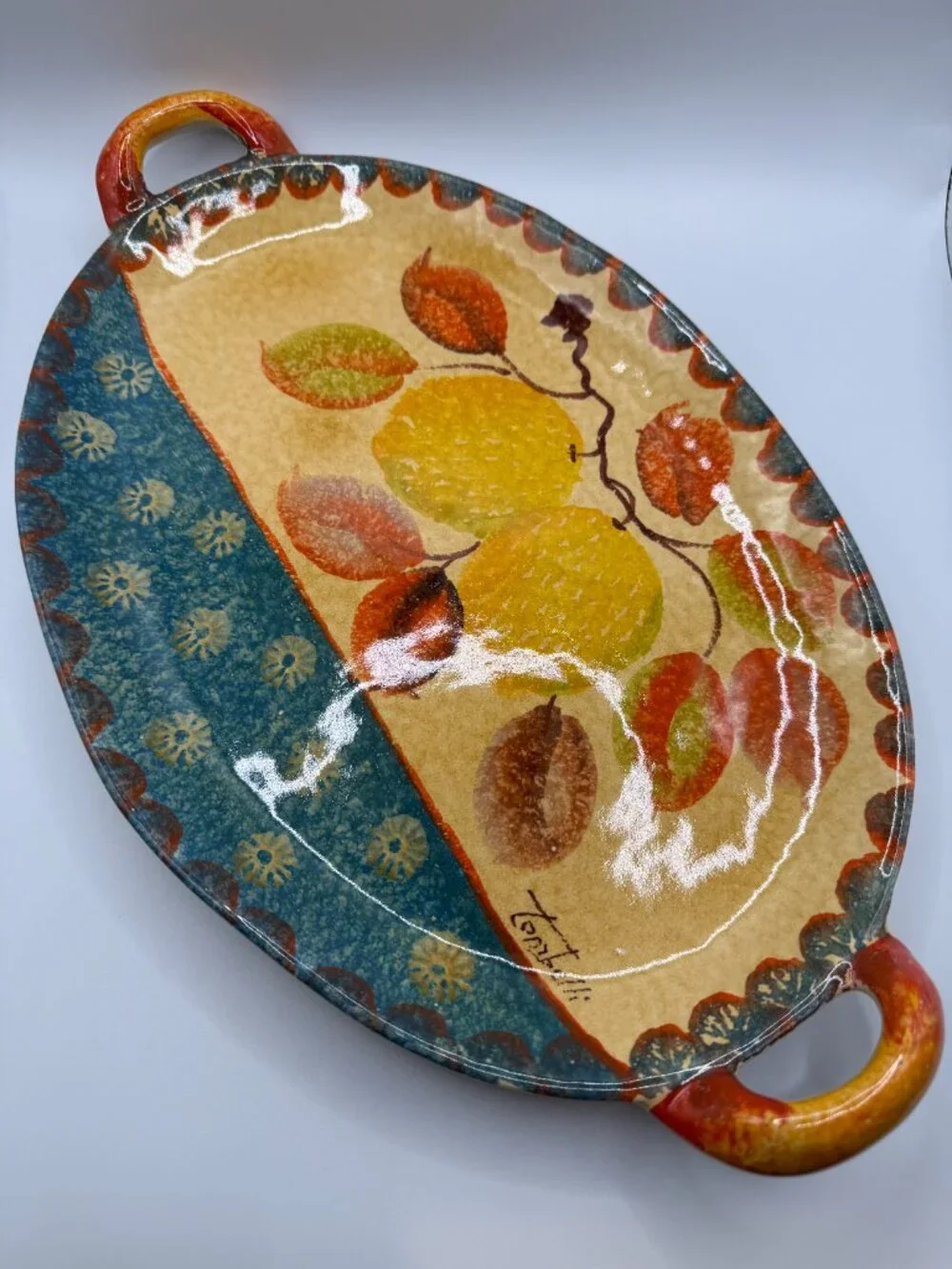 VTG Ceramiche Tombelli Oval Serving Platter